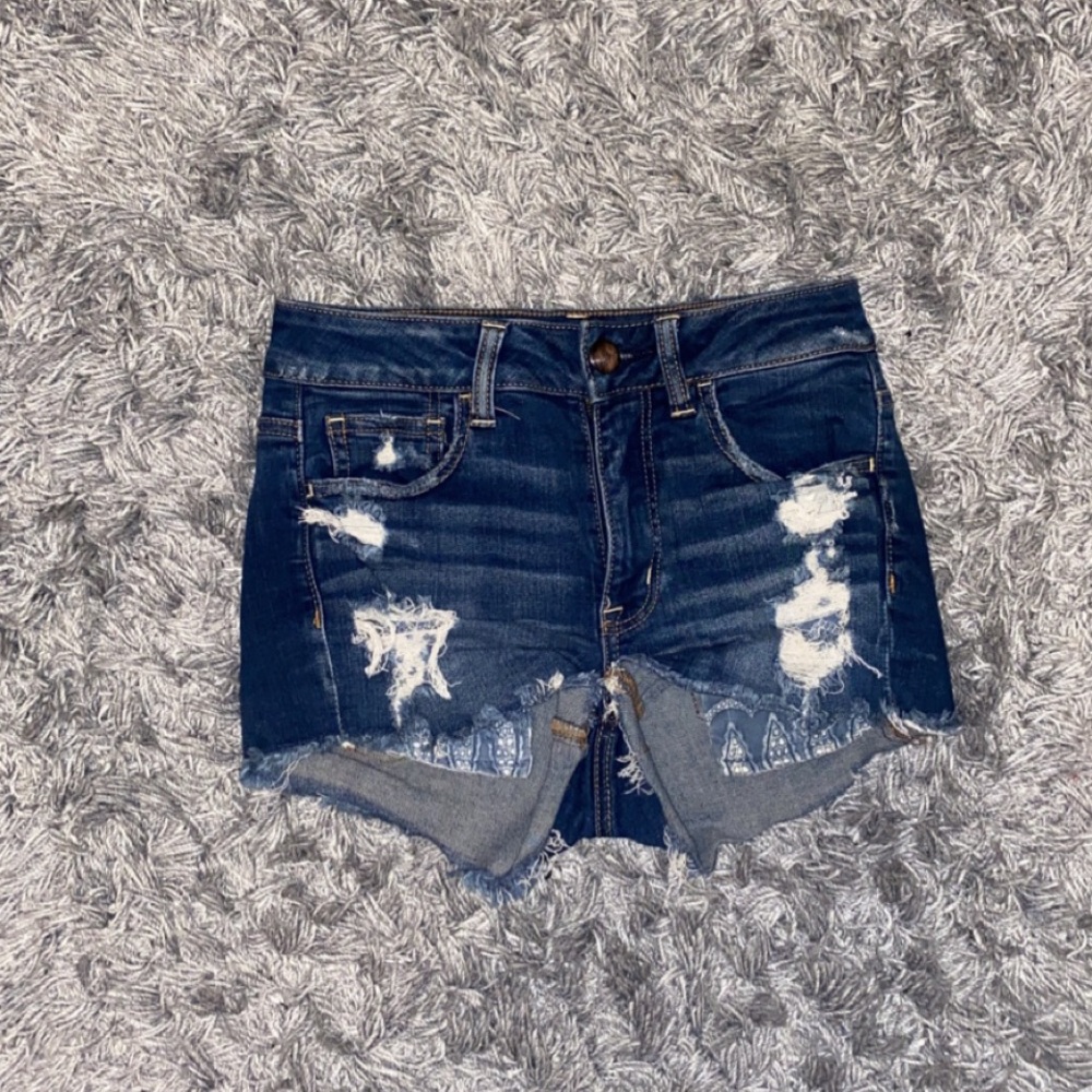 American Eagle dark blue jean shorts
